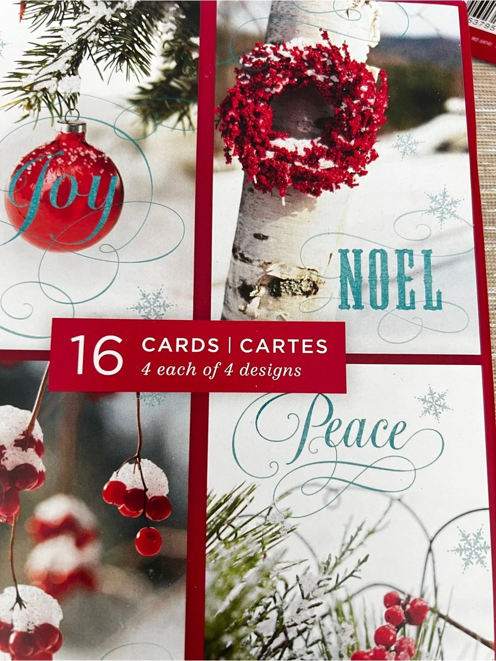 Lot of 3 Christmas Holiday Card Box 16 Count in Each Box Noel Joy Peace Hope